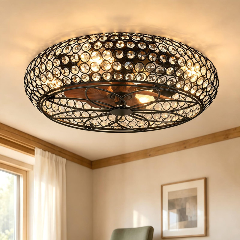 Ventilateur de plafond réversible en cage 20 po avec ensemble d'éclairage et télécommande Farmhouse