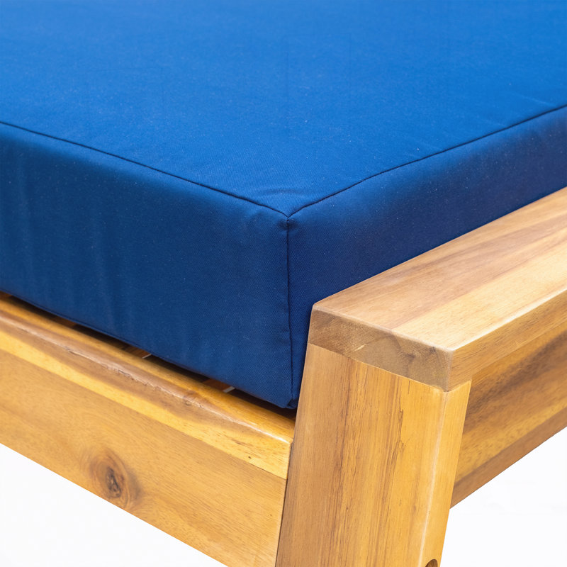 Acacia Wood Outdoor Lounge Set with coffee table, Blue