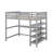 Full Size Loft Bed With Shelves And Under-Bed Desk-637831308