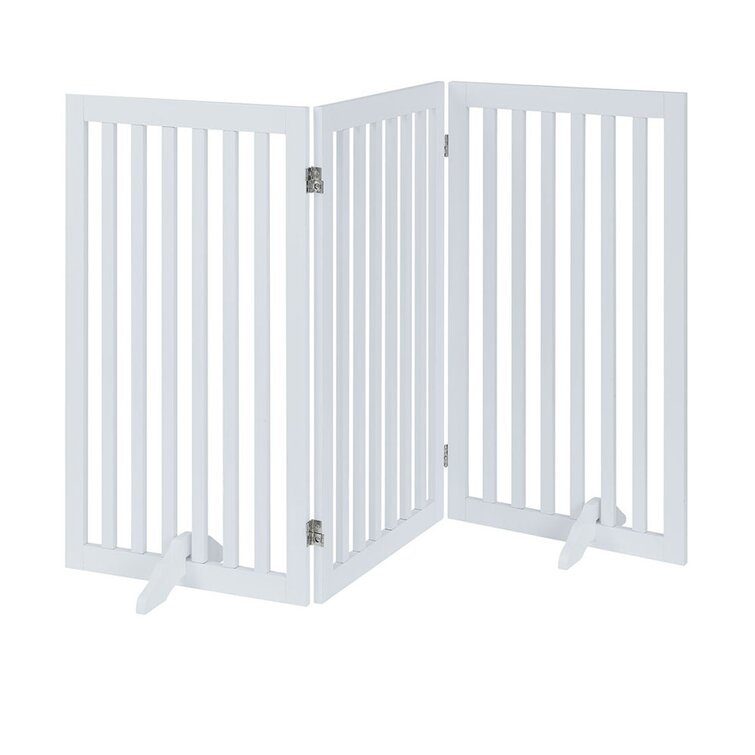 Renn Wood Free Standing Pet Gate with a Pair of Support Feet