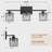 24'' 3-Light Black Dimmable Vanity Light With Crystal Shade