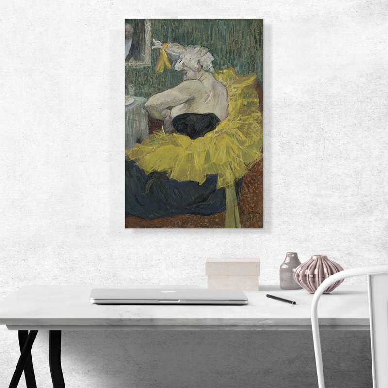 Le clown Cha-U-Kao 1895 par Henri De Toulouse-Lautrec - reproduction d'art sur toile tendue, H 26 po x l 18 po x 1,5 po