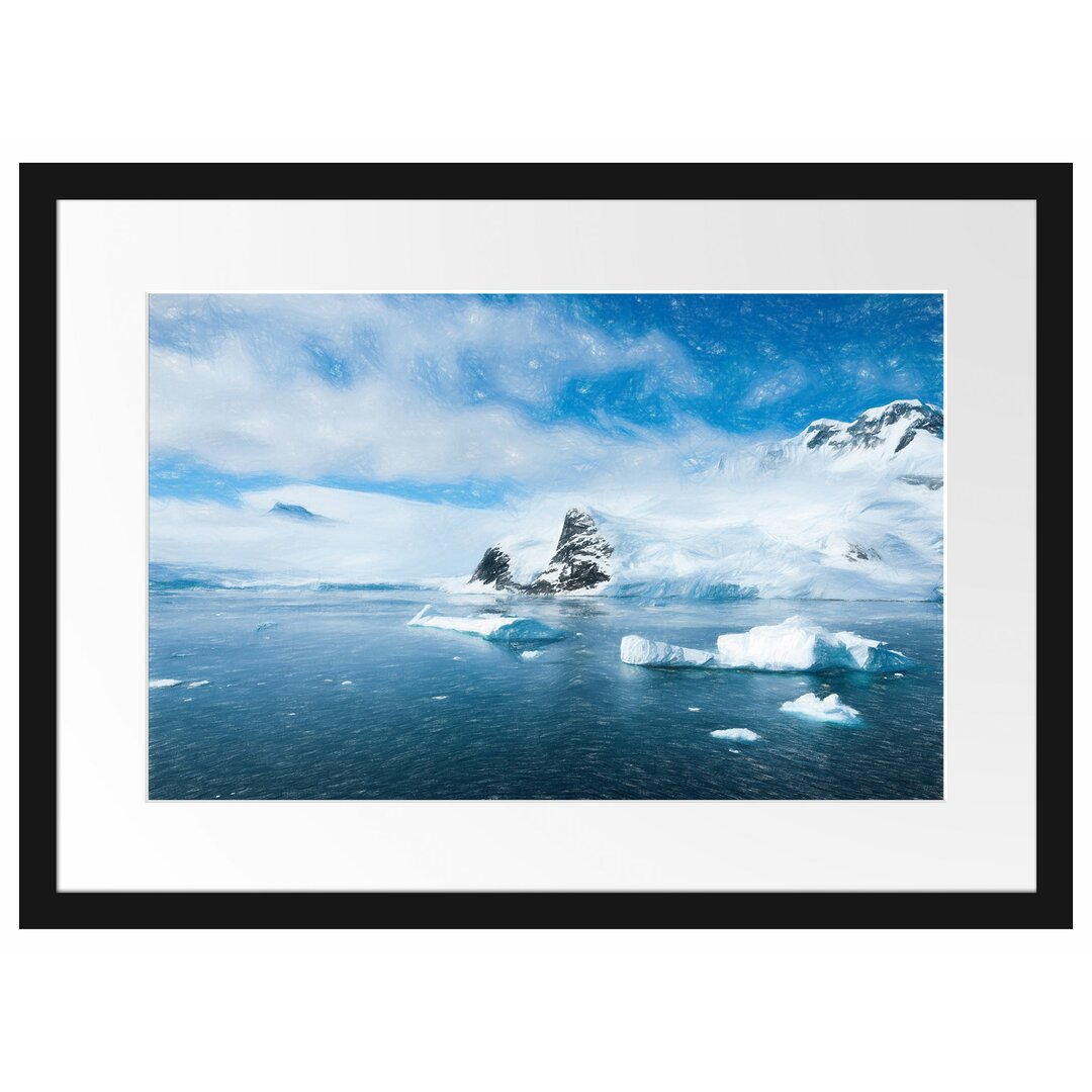 Gerahmtes Poster Winterlandschaft in der Antarktis