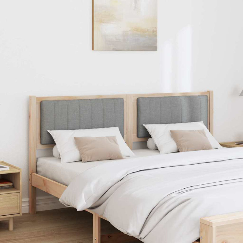 Solid Wood Headboard, Brown, Queen, Light Grey