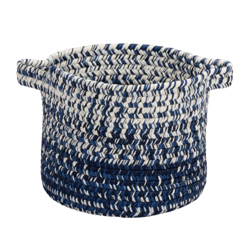Bungalow Rose Fabric Decorative Basket, Navy, 16" H x 16" W x 20" D
