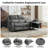 Faux Leather Recliner Sofa Set,Modern Manual Reclining Leather Sofa Set for Three People-Gray-60748323