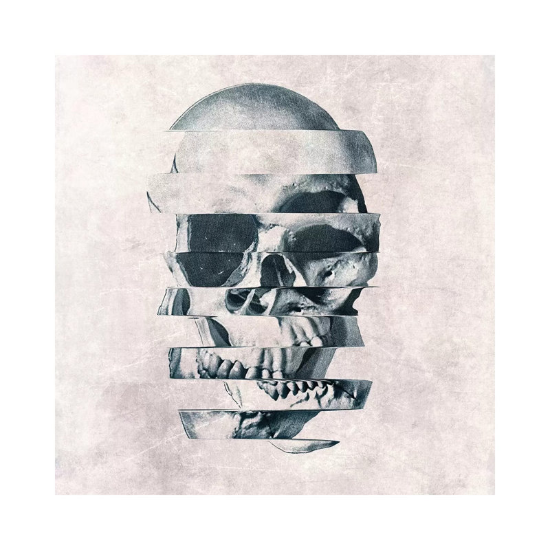 Glitch Skull Mono by Ali Gulec - Wrapped Canvas Gallery-Wrapped Canvas Giclée, 30.48 cm H x 30.48 cm W