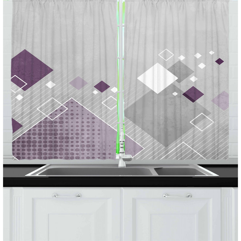 Geometric Pointed Kitchen Curtain