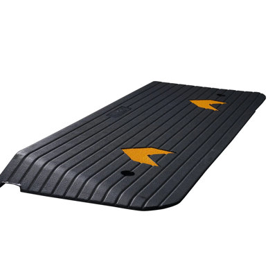 2" Rise Rubber Threshold Ramp – 33,069 Lb Capacity, Low-profile Non-slip Ramp With Cable Channel, For Wheelchair, Scooter & Doorway Transition