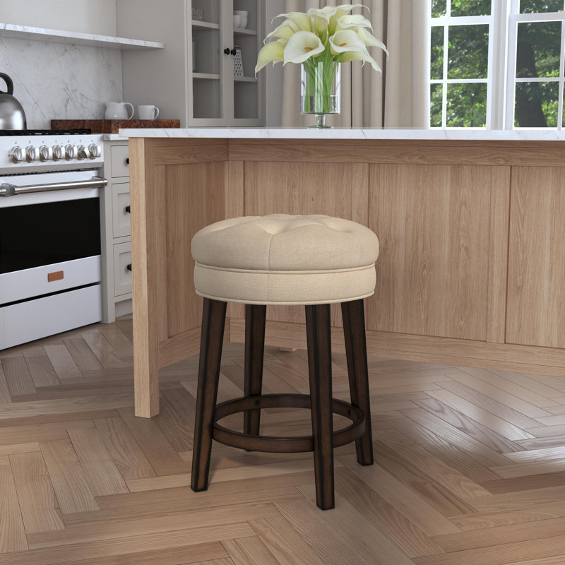 Shearson Swivel Upholstered Counter Stool with Solid Wood Frame, Counter Stool (25.5" Seat Height)