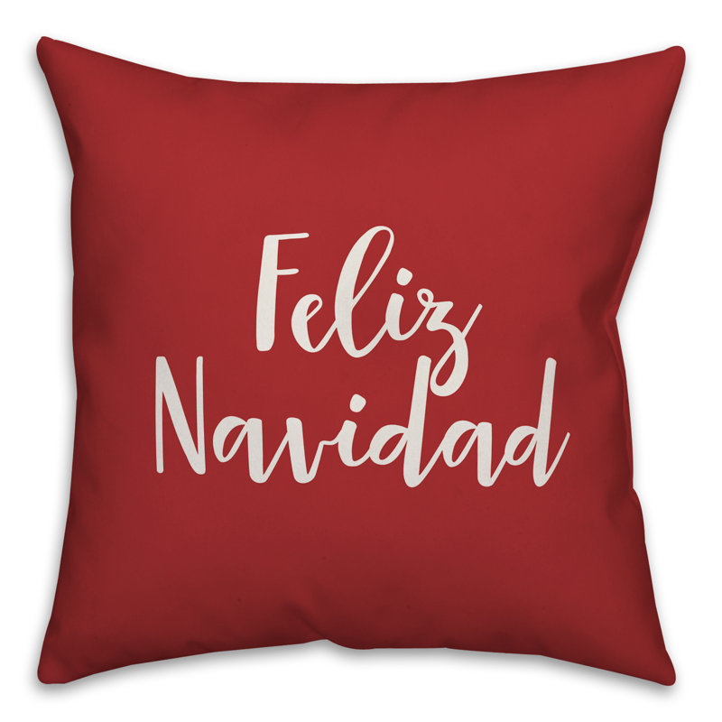  Coussin Feliz Navidad, Rouge, Coussin décoratif