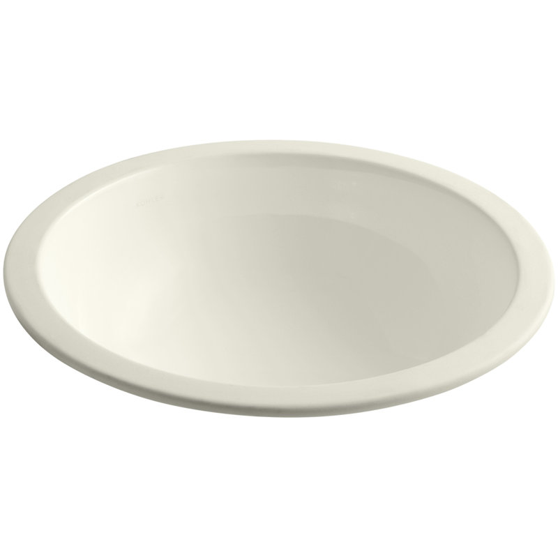 KOHLER Camber, ARTIST EDITIONS Round Undermount Bathroom Sink, Biscuit