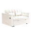 31 lits en velours, dossier réglable, table d'appoint avec sac de rangement, coussin, beige, matériau de velours pliable pour le salon et la chambre à coucher