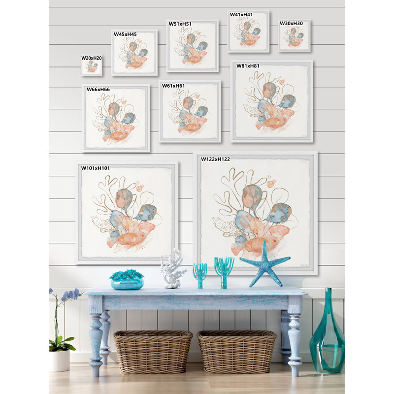 Coral Highlight 1 Piece Single Picture Frame Painting, 81cm H x 81cm W x 3.81cm D
