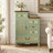 Fienley Farmhouse 1-Door Carved Wood Accent Chest With 5-Drawers, Sage Green Cabinet,Rustic Brown Top-556581069