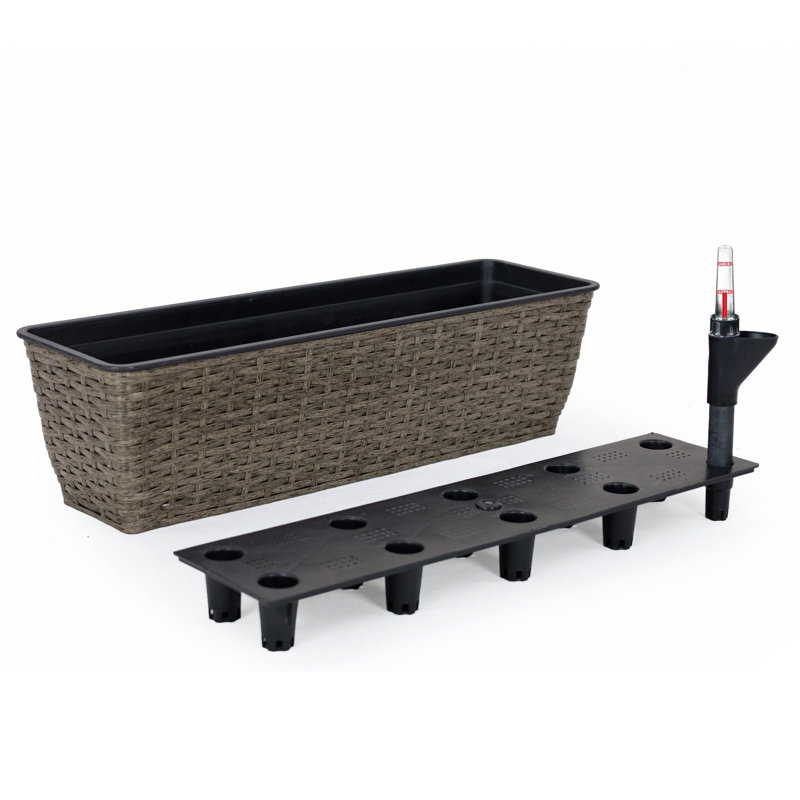 Jardinière à arrosage automatique gris foncé 2