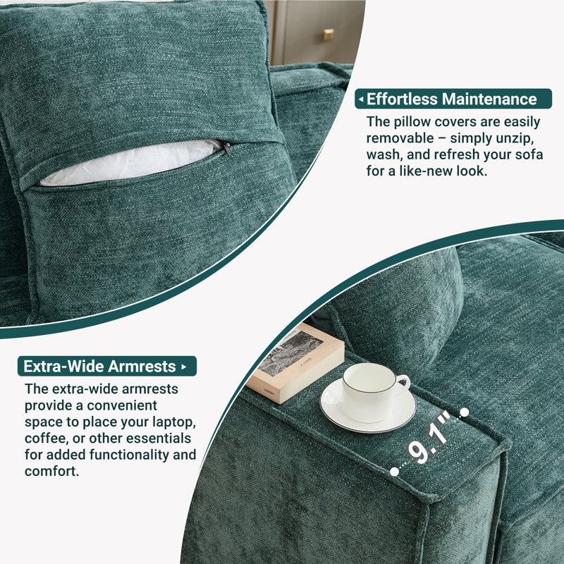Canapé modulaire Makassar, Polyester vert