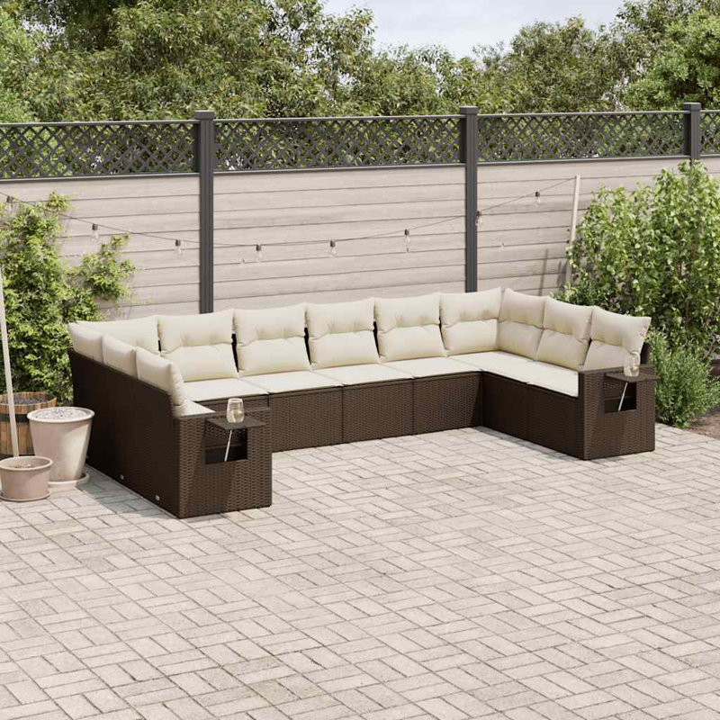 Grand canapé modulaire en rotin PE Vidaxl