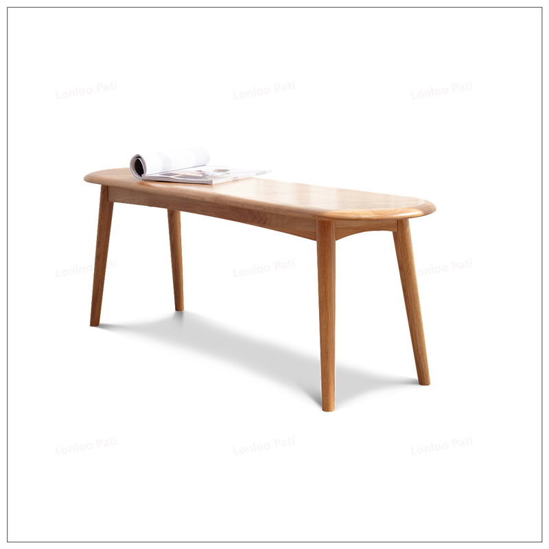 Natural Oak Wood Dining Bench with Half-Round Design for Living and Dining Rooms, Durable and Stylish Seating Solution