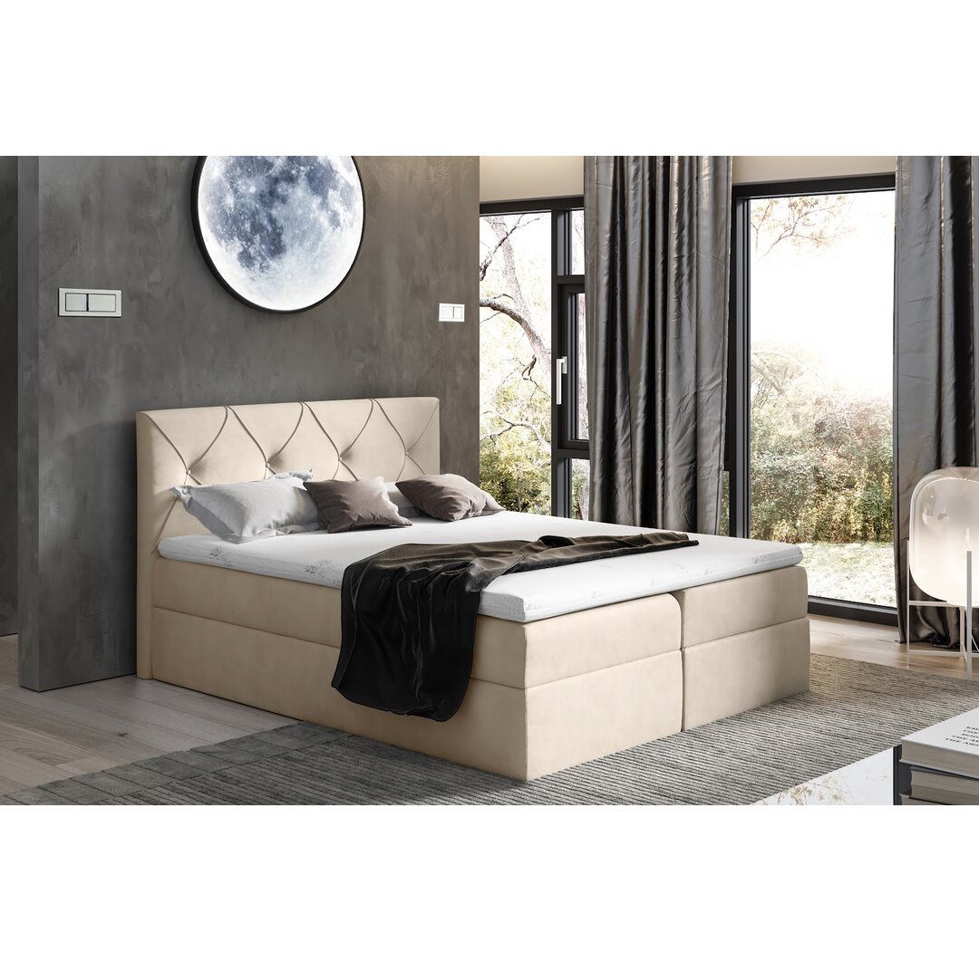 Boxspringbett Espen mit Topper und Bettkasten