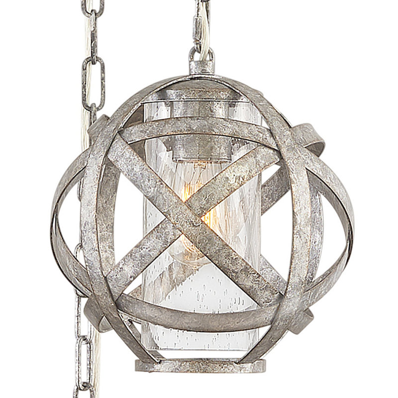 Carson 3-Light Cluster Globe Pendant, Weathered Zinc