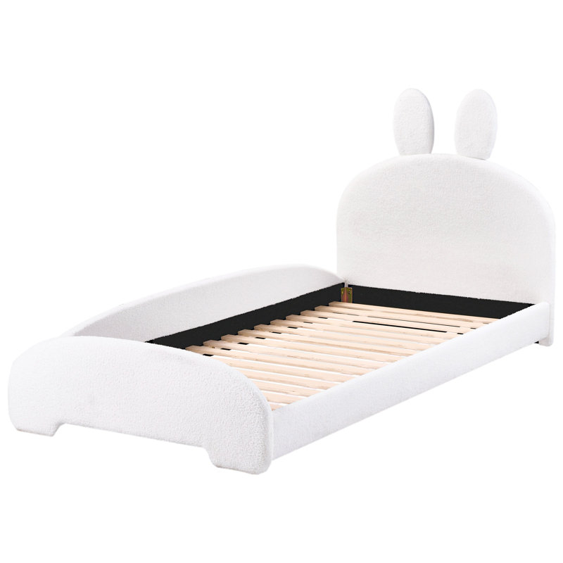 PERROS Upholstered Bed, White