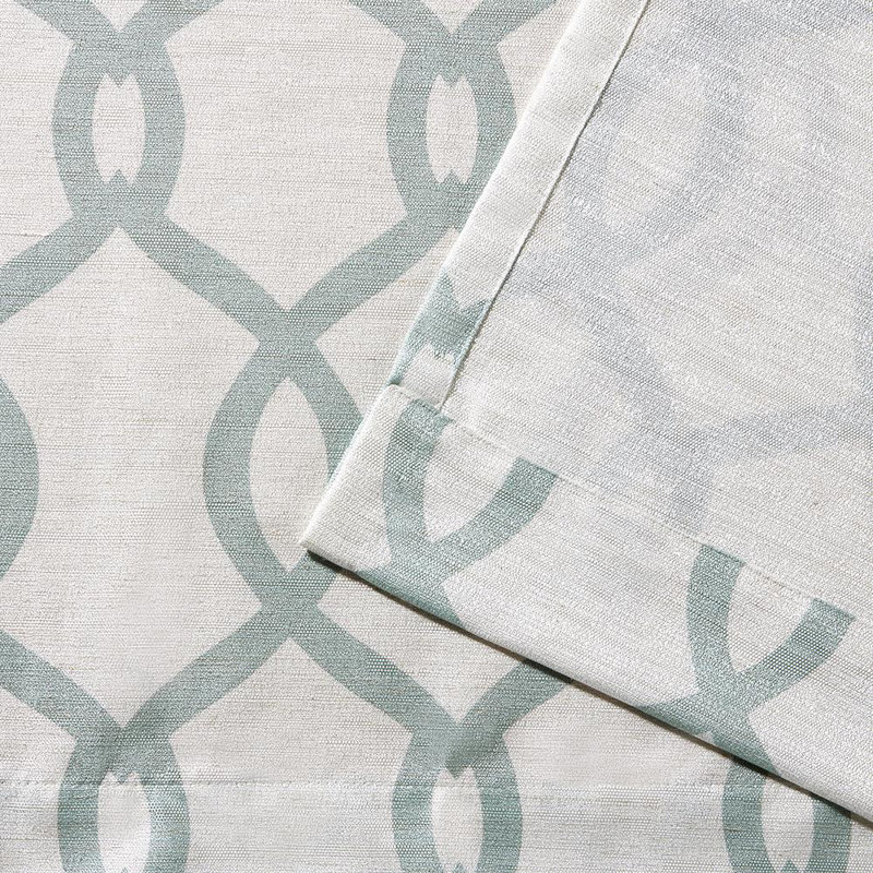 Panneaux de rideaux semi-transparents à motif géométrique avec œillets Caliese, Écume de mer, l 54 po x L 108 po