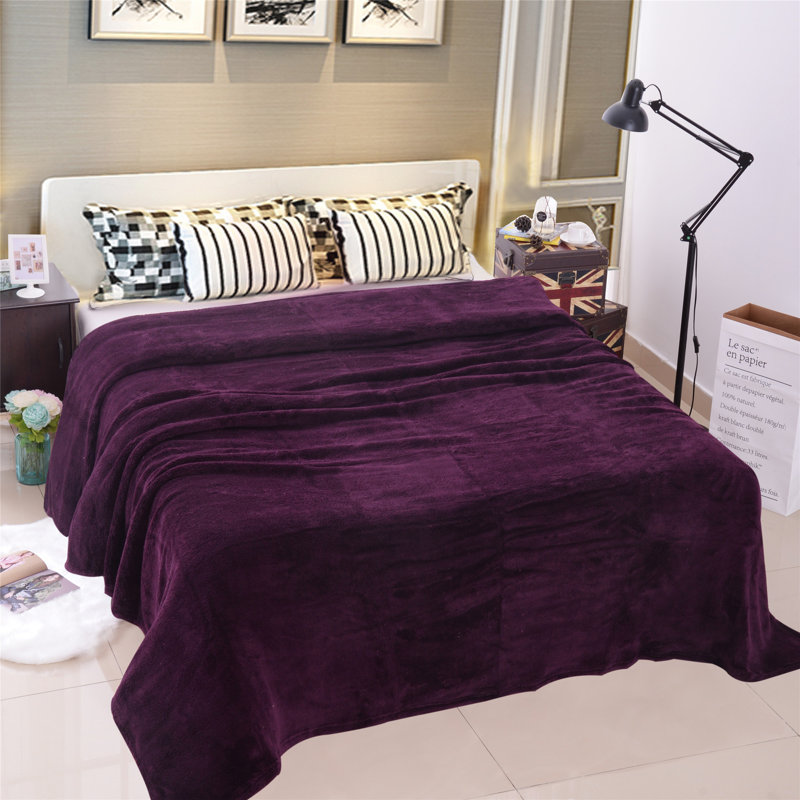 Couverture douce en flanelle toutes saisons, Grand, Mauve
