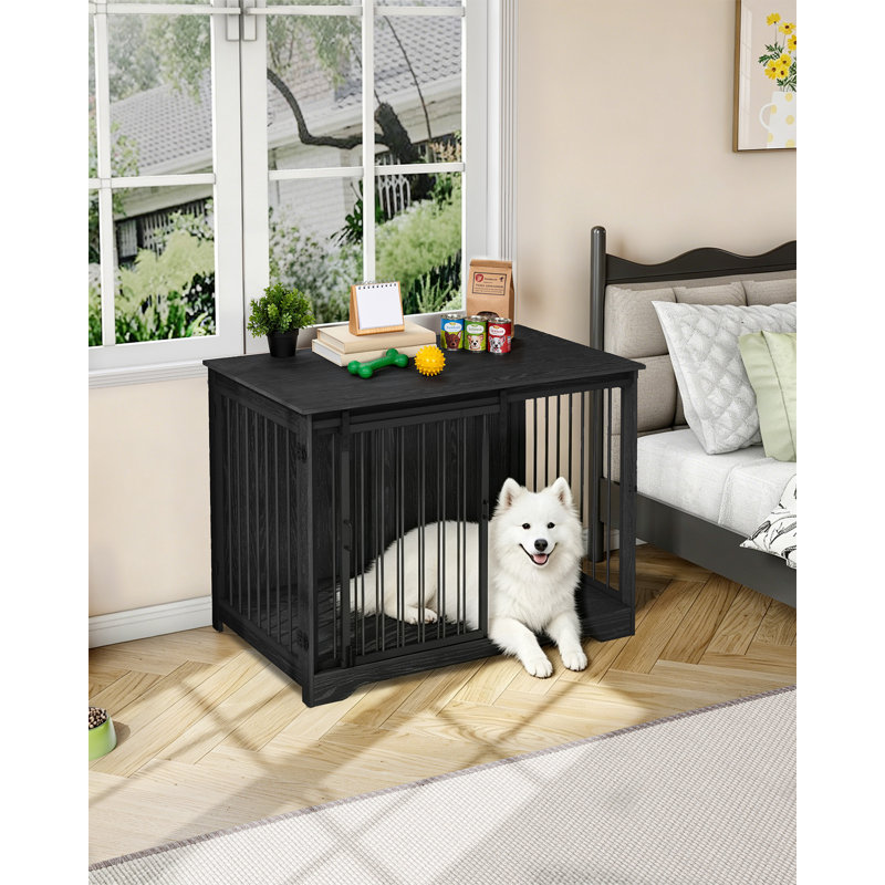 Cage pour chien Dawyne, Noir, 34.8" H x 46.9" W x 27.6" D