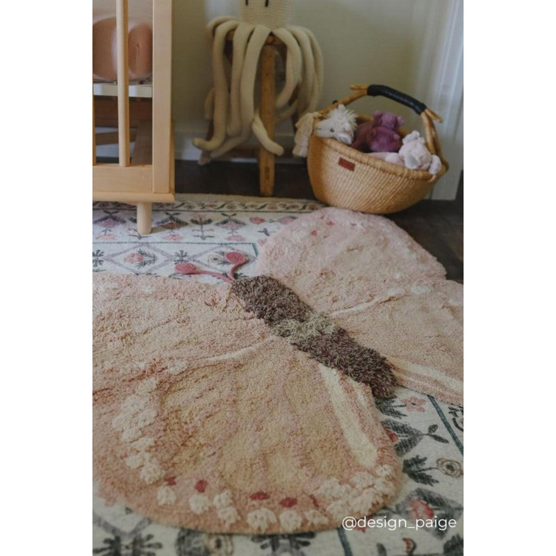 Washable Animal Cotton Rug Baby Butterfly
