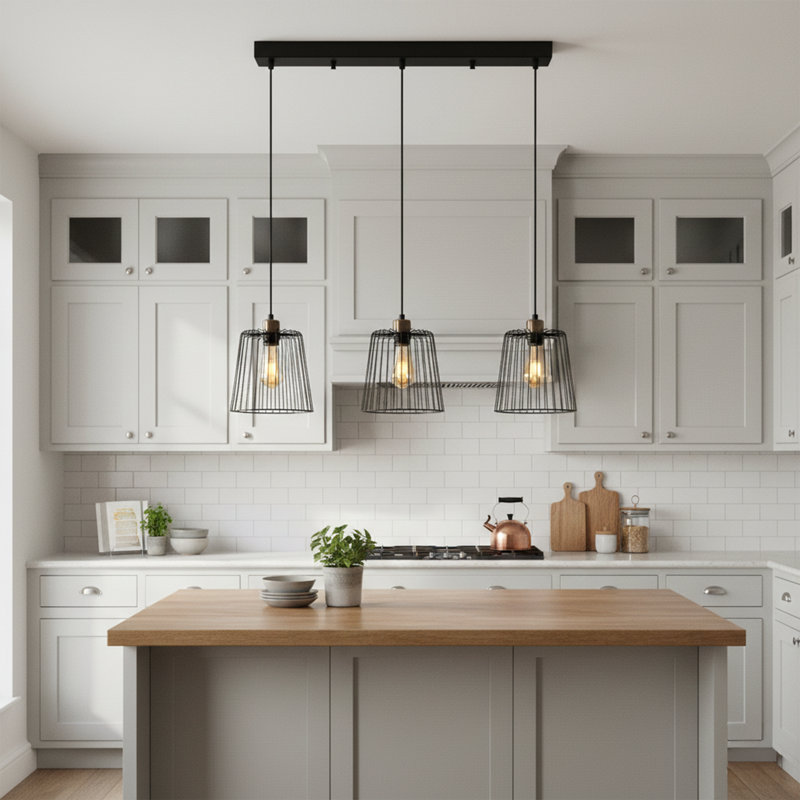 Luminaire suspendu géométrique moderne 3 lumières Aurelius, Noir