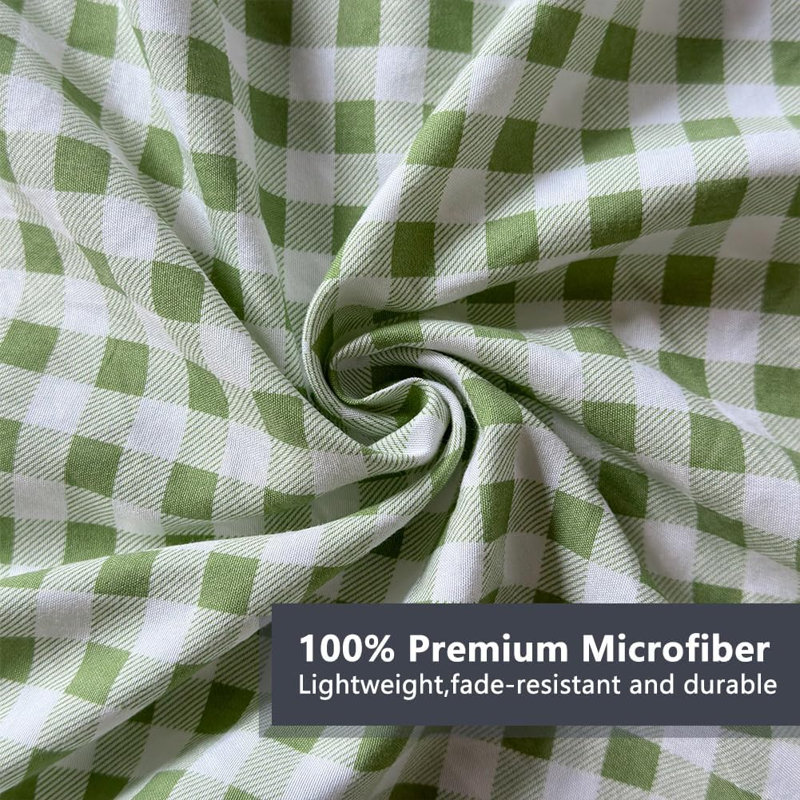 Ensemble de draps Gingham Ruffle, Très grand lit, Vichy vert sauge