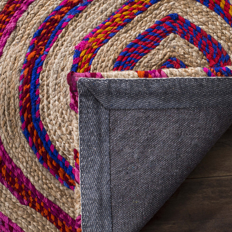Tapis géométrique en jute / chindi tissé à la main Abhay, Tapis de couloir 2 pi 3 po x 8 pi