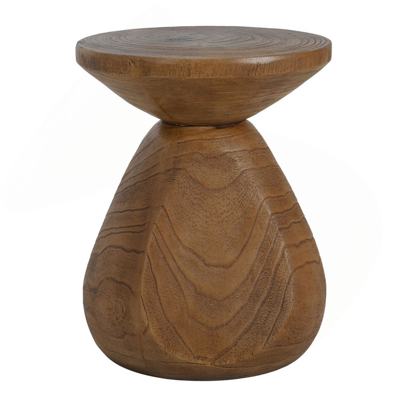Patti Outdoor Patio MGO Wood Side Table, Wood Grain Finish, Set Of 1