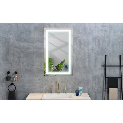 Led Bathroom Mirror 40"X20" With Fog: Dimmable, 3 Colors, Memory, Ideal For Enhancing Aesthetics Led Featuring Fog And Dimmable Properties: Suits Modern Design