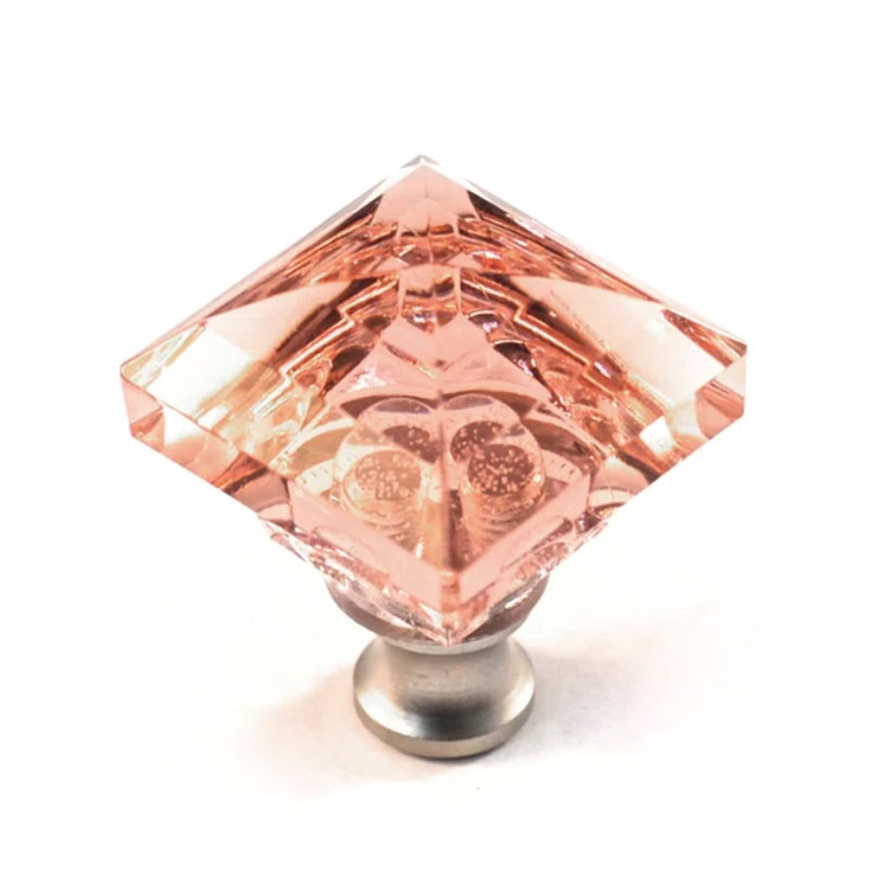 Poignée carrée 1 1/4 po, Nickel satiné, Rose