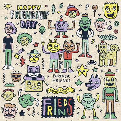 Happy Friendship Day - Wrapped Canvas Print