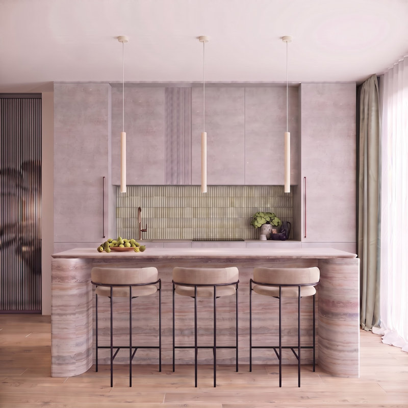 Arche - Light Stainless Steel Pendant, 20x20x120 cm, Beige, 3 Lights
