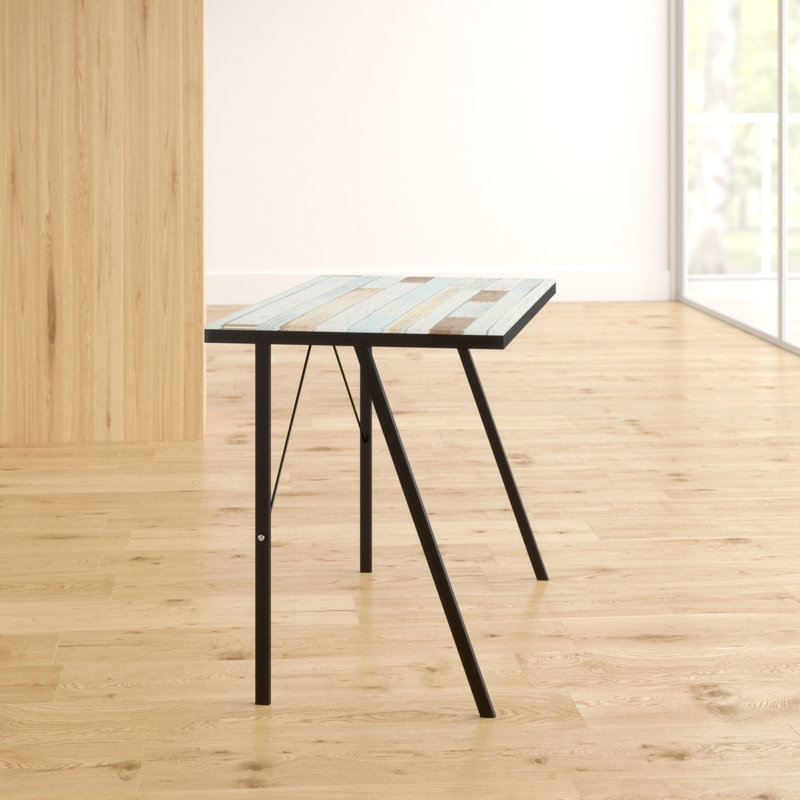 Lalani Glass Top Metal Base Writing Desk