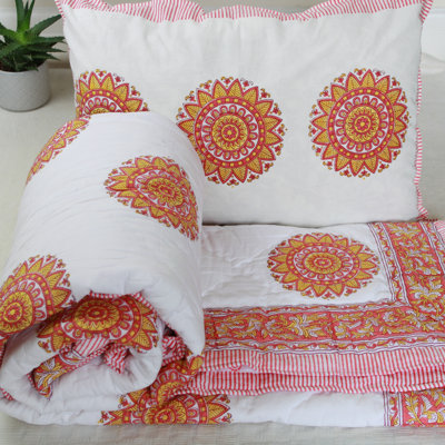 Blythe Cotton Floral Bedspread with Pillowcases