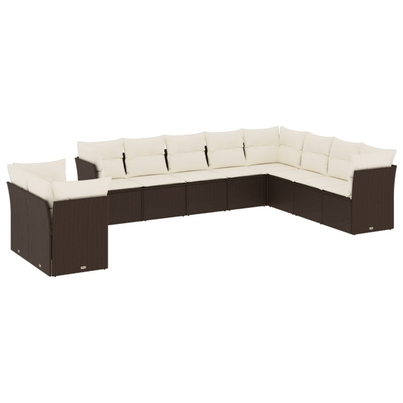 Vidaxl Garden Sofa Set, Brown