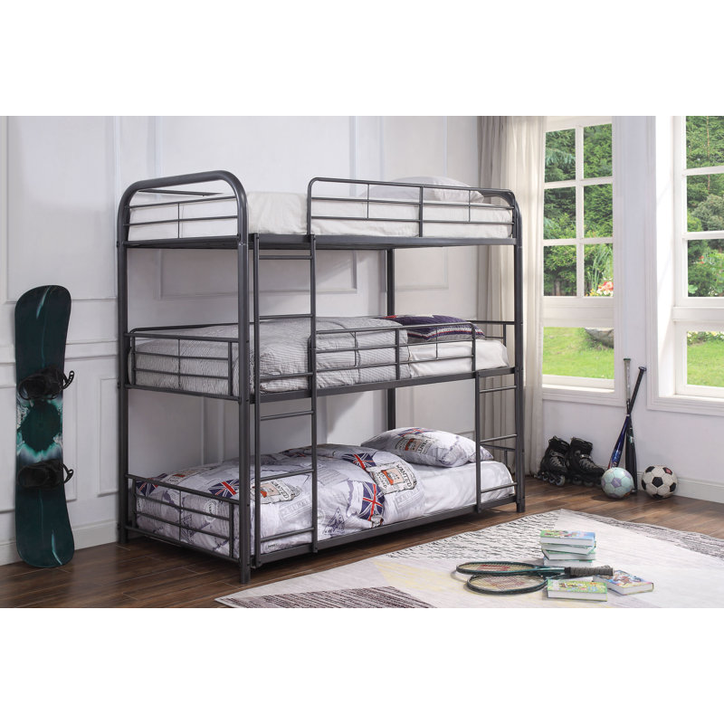 Heng Kids Bunk Bed, Twin, Gunmetal