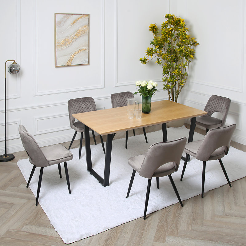Asfand 6 - Person Dining Set, Grey