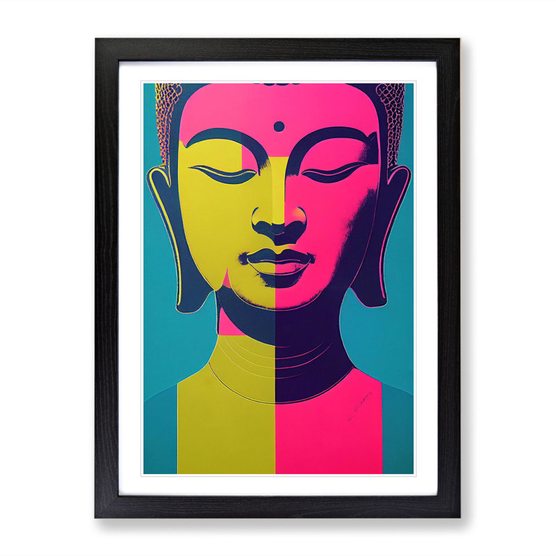 Modern Buddha No.2 Abstract - Single Picture Frame Print, Black Framed, 64cm H x 46cm W x 2cm D