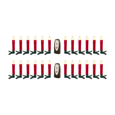 Set of Twentyfour Red Flameless Christmas Clip on Taper Candle