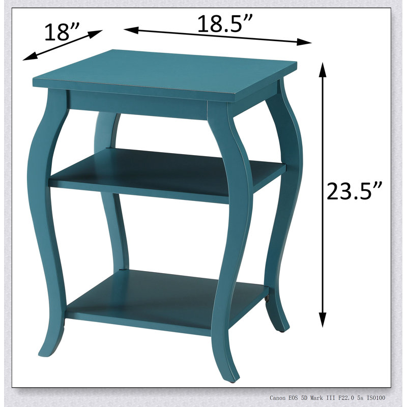 Teal 2-shelf End Table