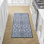 Feya Machine Woven Synthetic Damask Aera Rug in Blue/White-1218787329