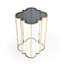 Table de bout de forme libre 24 po or et verre noir
