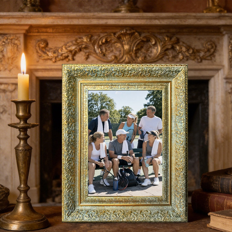 Cadre photo à mémoire de forme 3 pièces 5 "x 7" or antique, Antique Gold, 3, 5" W x 7" H