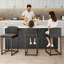 Upholstered Counter Stool with Metal Frame